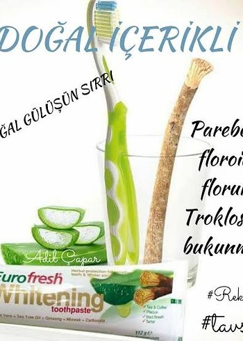 Doğal İçerikli Urofresh Whitening Diş Macunu ve Diş Fırçası