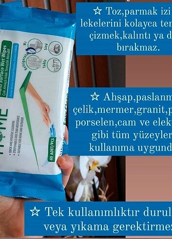 Yüzey temizleme mendili