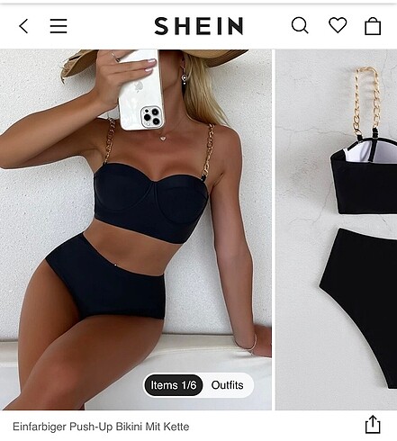 zincir detaylı bikini üstü