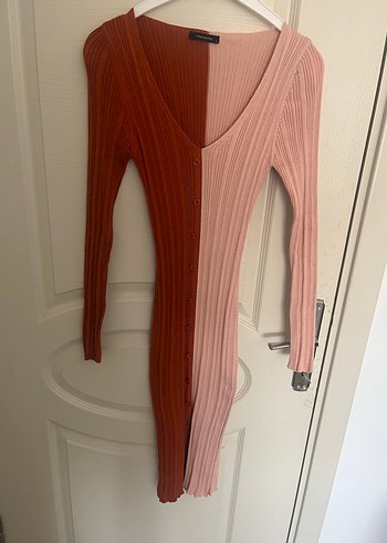 Trendyol & Milla Pembe Midi Straplez Elbise