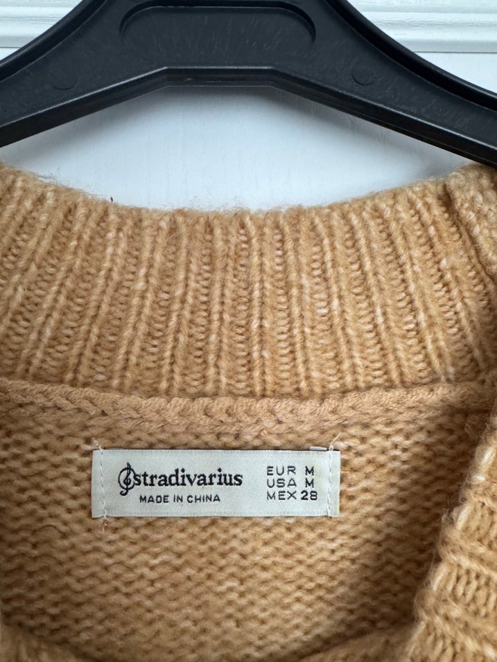 Bej Yün Kadın Kazak, Bisiklet Yaka, Rahat Kesim - Görsel 2