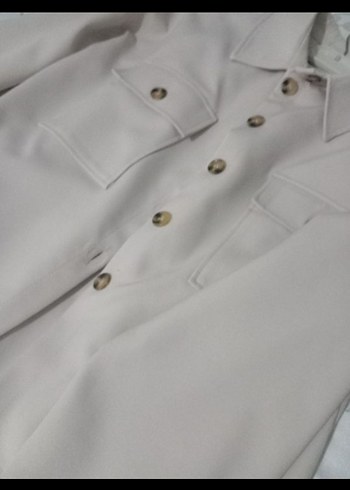 Bej Düğmeli Uzun Kollu Kadın Takım - Görsel 8