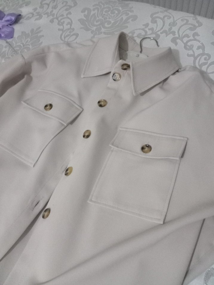 Bej Düğmeli Uzun Kollu Kadın Takım - Görsel 3