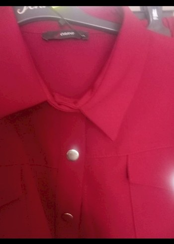 Bordo Düğmeli Uzun Kollu Salaş Elbise - Görsel 3