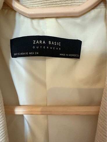 xs Beden beyaz Renk Zara Ceket