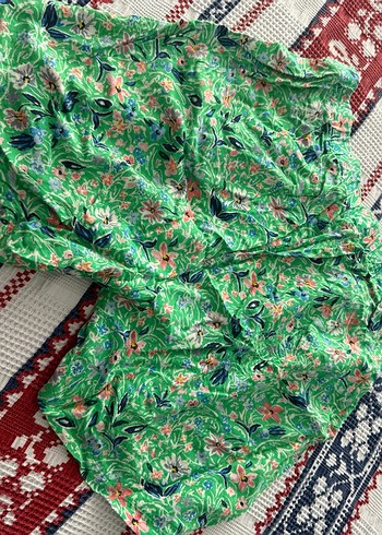 38 Beden Yeşil Bohem Piliseli Mini Şort