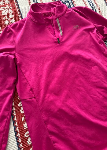 Decathlon Pembe Fermuarlı Yarım Boğazlı Sweatshirt