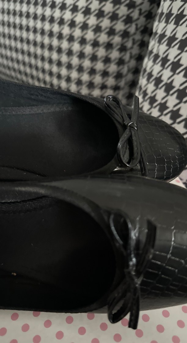 Yılan Desenli Siyah Topuklu Kadın Babet - Görsel 4