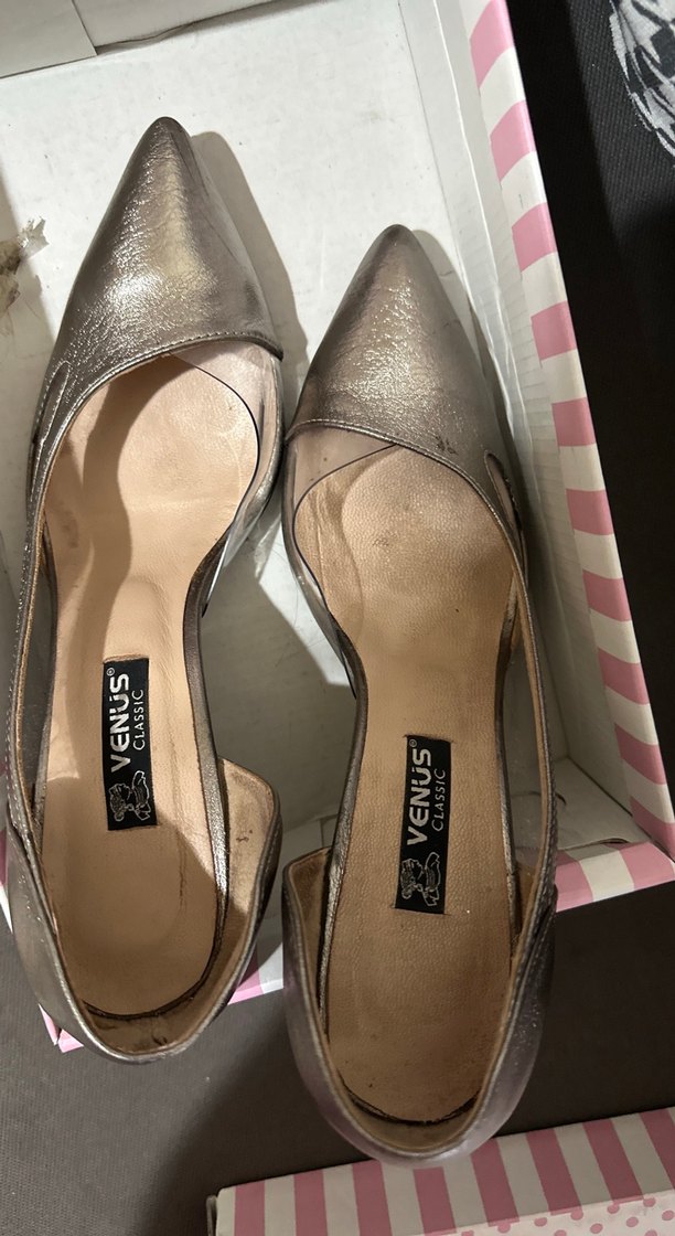 Venus Metal Tokalı Bej Stiletto - Görsel 4