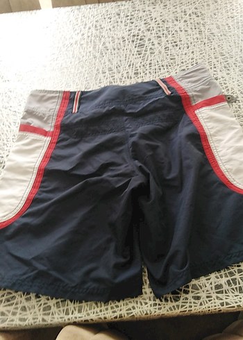 Erkek Mavi Gri Kemerli Mini Şort - Görsel 3