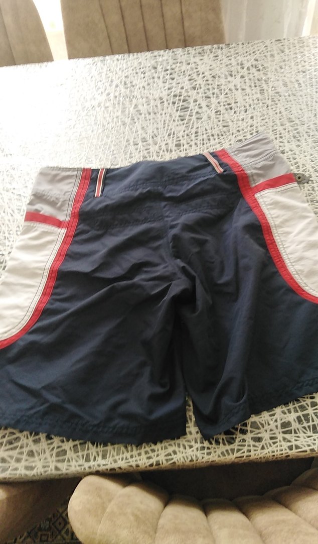 Erkek Mavi Gri Kemerli Mini Şort - Görsel 3