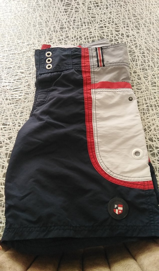 Erkek Mavi Gri Kemerli Mini Şort - Görsel 4