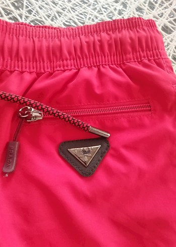 Kırmızı Fermuarlı Mini Erkek Mayo Şortu - Görsel 2