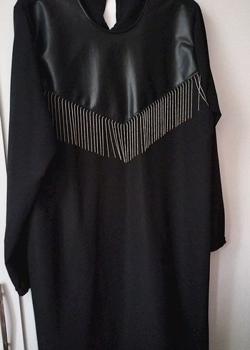 Zincir Detaylı Uzun Siyah Gotik Tunik