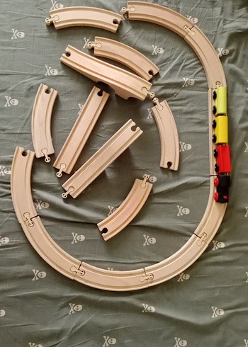 Ikea Gri Ahşap Oyuncak Tren Seti