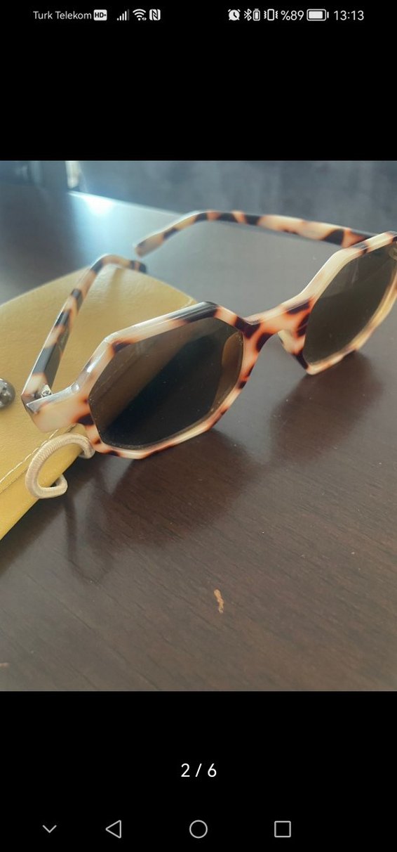 BİLGE KARGA Kahverengi Sekizgen Kadın Güneş Gözlüğü - Görsel 2