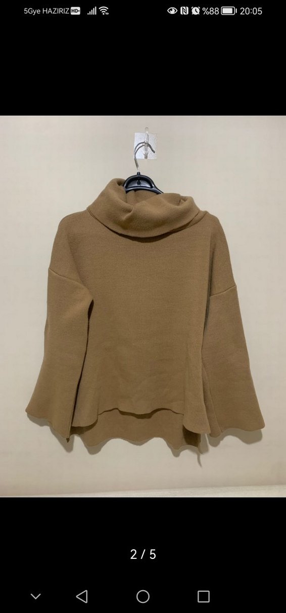 Bej Boğazlı Kadın Triko Kazak - Görsel 2