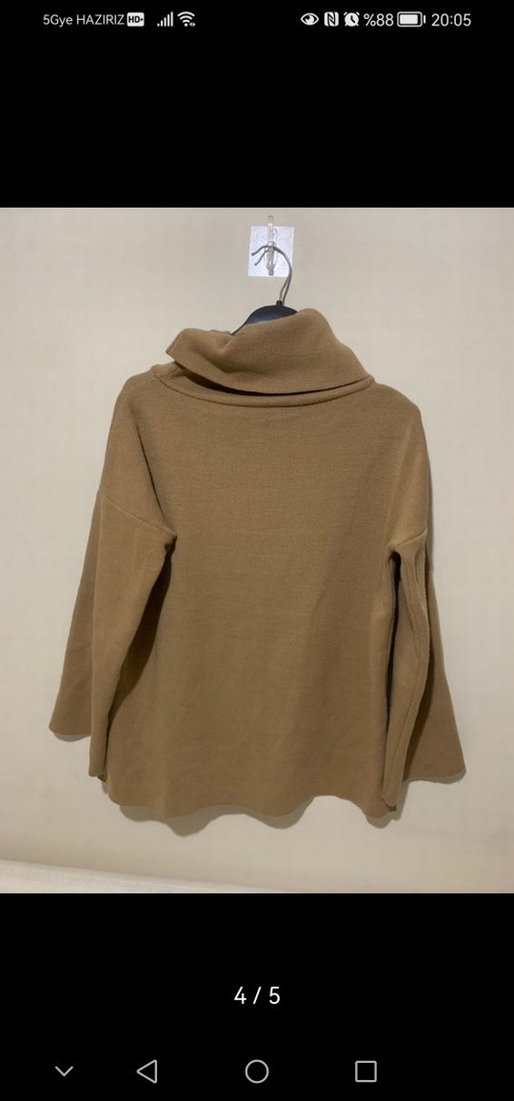 Bej Boğazlı Kadın Triko Kazak - Görsel 3