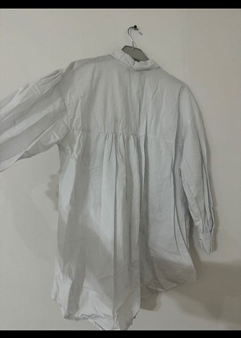 Beyaz Baskılı Keten Gömlek - Görsel 2