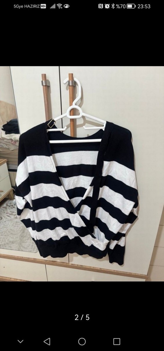 MAVİ JEANS MARKA ÇİZGİLİ TRİKO - Görsel 3