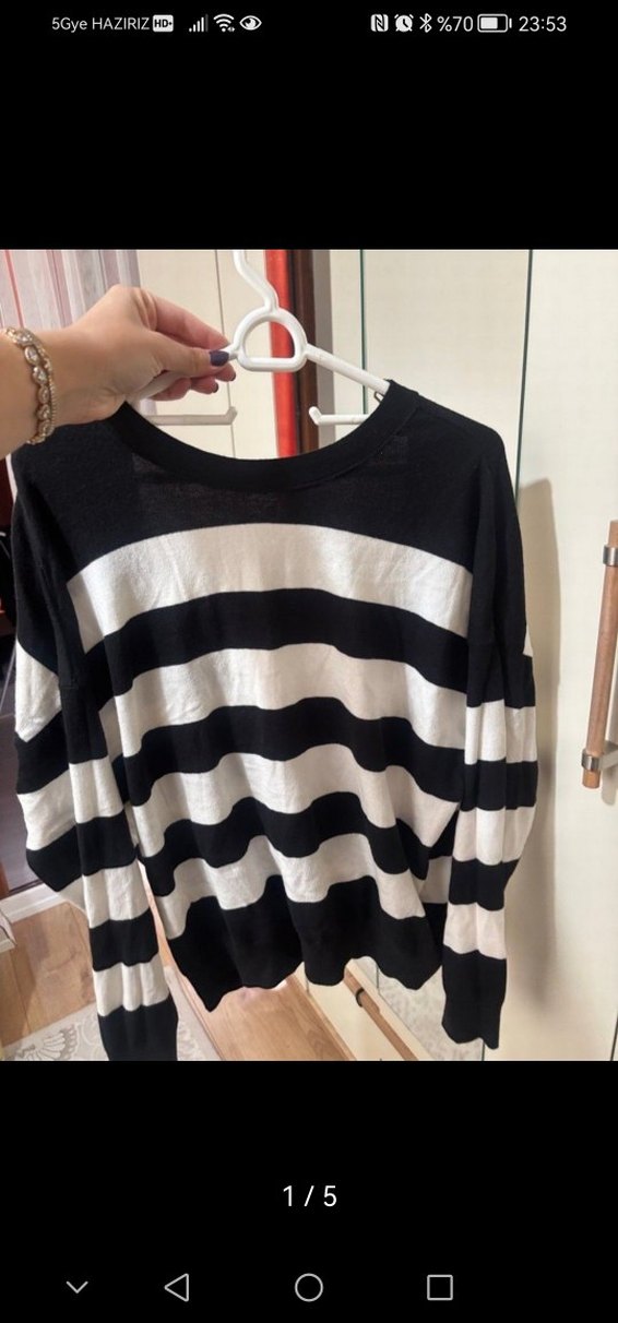 MAVİ JEANS MARKA ÇİZGİLİ TRİKO - Görsel 2