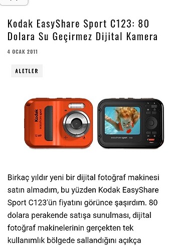 Beden ŞAHANE BİR DİJİTAL FOTOĞRAF MAKİNESİ