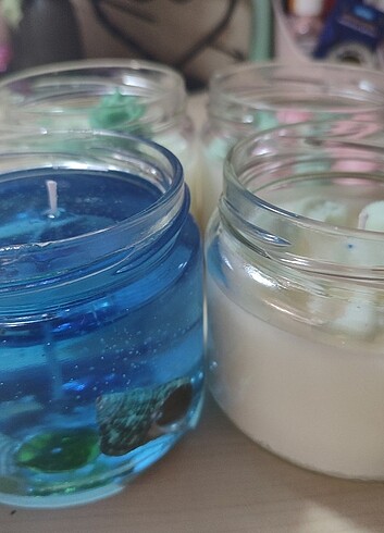 Yüzde yüz Hindistan cevizi mumu ve jel mum kaktüs, deniz kabuğu, - Görsel 2