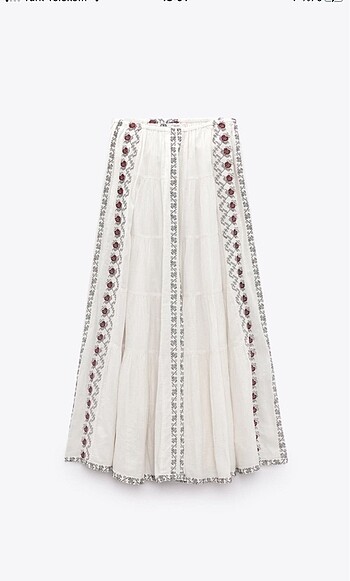 Zara ZARA İŞLEMELİ ETEK