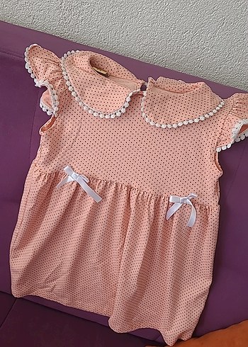 Kız Çocuk Pembe Fırfırlı Nakışlı Elbise