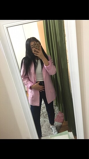 Pembe ceket blazer