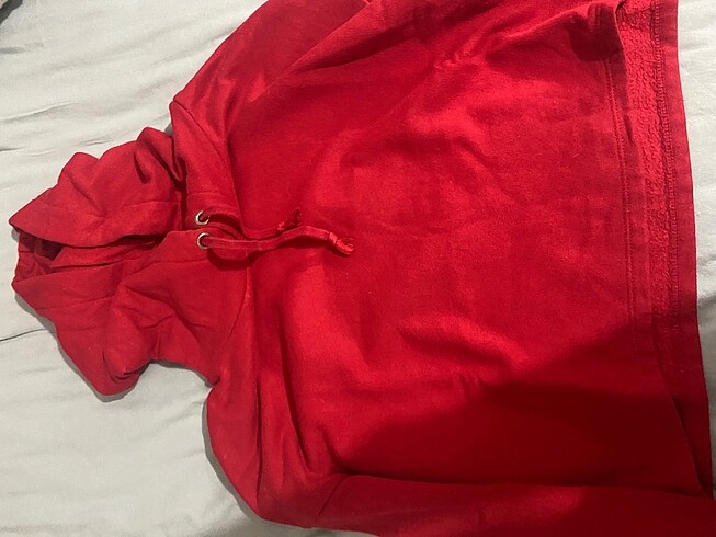 kırmızı crop sweat
