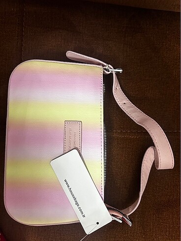 Etiketli sıfır Çanta pembe sarı housebags