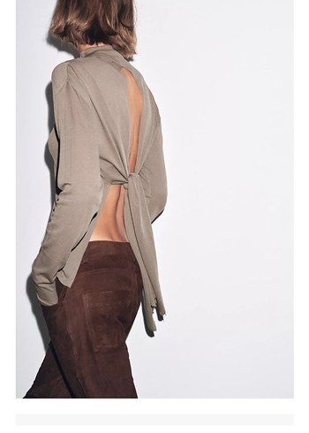 Zara Sırt Bağlamalı Triko Top - Görsel 5