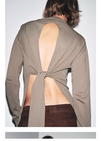 Zara Sırt Bağlamalı Triko Top - Görsel 3