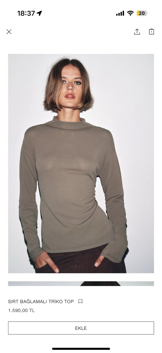 Zara Sırt Bağlamalı Triko Top - Görsel 2