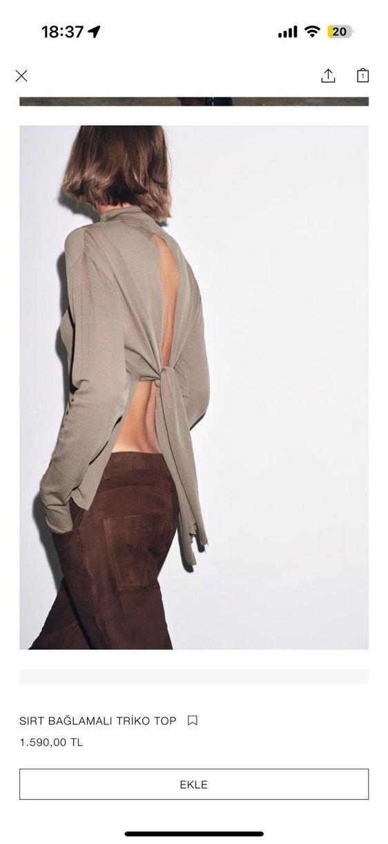Zara Sırt Bağlamalı Triko Top - Görsel 5