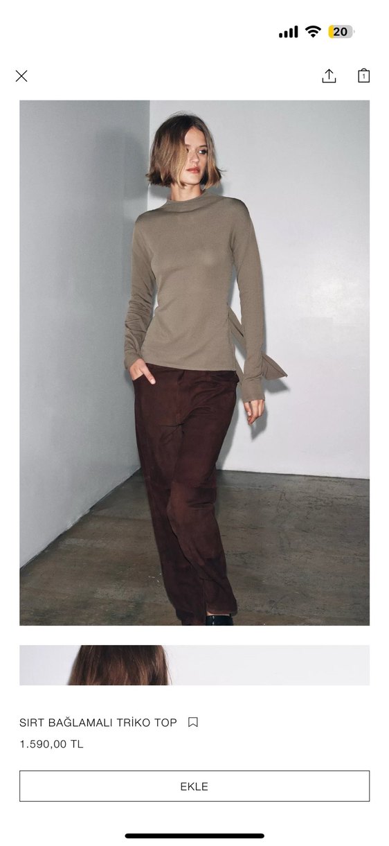 Zara Sırt Bağlamalı Triko Top - Görsel 4