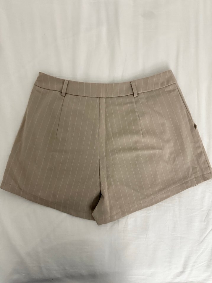 Bej Pilili Mini Şort Etek - Görsel 2