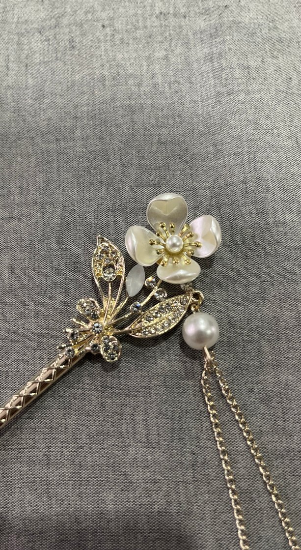 İnci ve Püsküllü Vintage Saç Tokası - Görsel 2