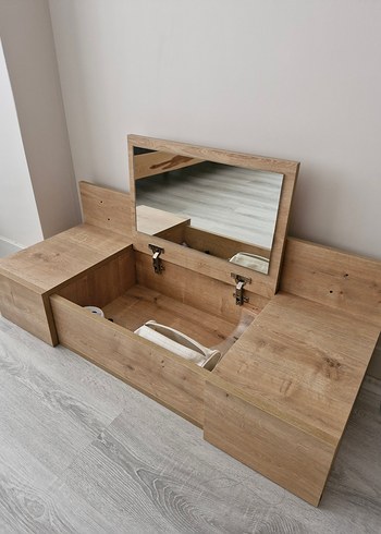 Bej Ahşap Mahyaj Masası/Dresuar - Görsel 2