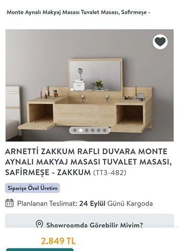 Bej Ahşap Mahyaj Masası/Dresuar - Görsel 4