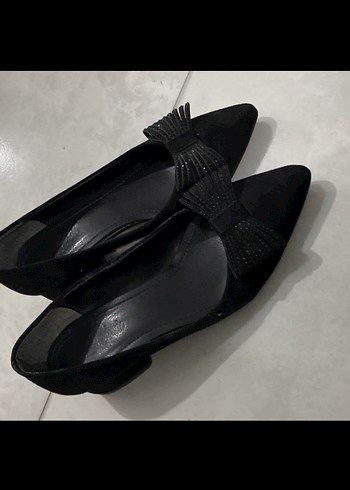 Zara Siyah Topuklu Kadın Ofis Ayakkabısı