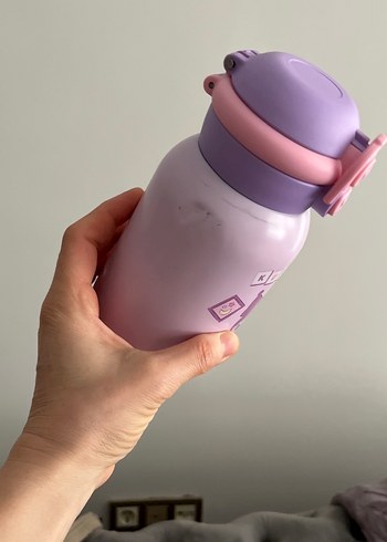 Pastel Mor Çocuk Termos Şişe - Görsel 3