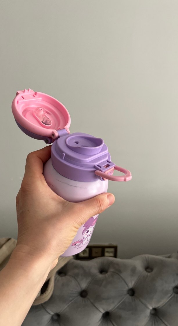 Pastel Mor Çocuk Termos Şişe - Görsel 5