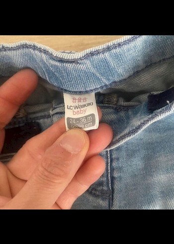 LC Waikiki Mavi Pastel Renkli Kemerli Kız Kot Eteği ve şortu