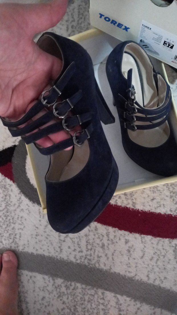 Mavi Platform Topuklu  süet Kadın Ayakkabı - Görsel 3