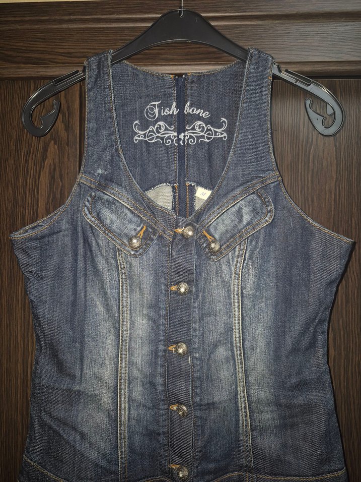 Kadın Lacivert Denim Şort Tulum - Görsel 3