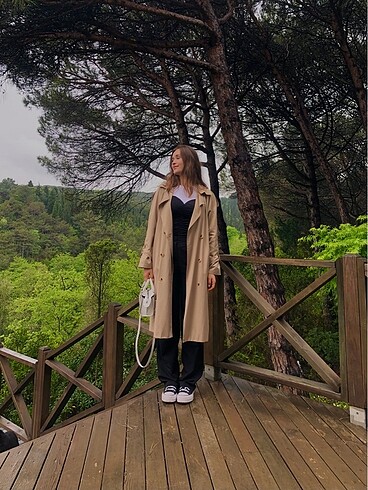 l Beden ten rengi Renk Trendyolmilla bej krem trençkot trenchcoat