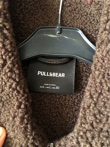 l Beden kahverengi Renk Pull bear kahve deri biker ceket mont