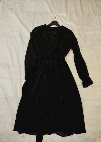 Drapeli Siyah Midi Hamile Eteği - Görsel 2